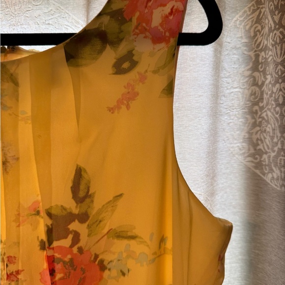 R&K Women’s Yellow Floral Spring/ Summer Elegant Dress Size 16 Fast Shipping - Picture 5 of 13